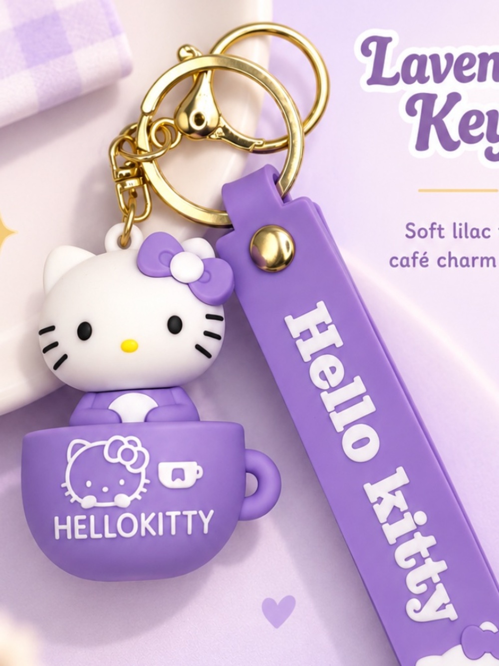 Lavender Cafe Keychain - Picture 2 of 2